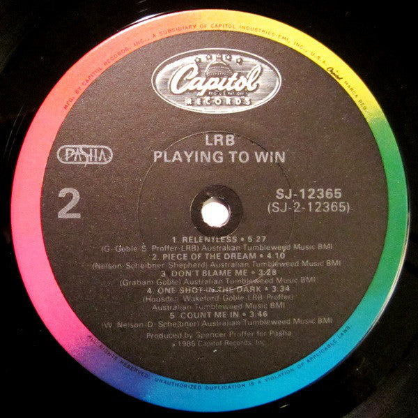 LRB* : Playing To Win (LP, Album, Jac)