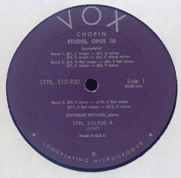Frédéric Chopin, Guiomar Novaes : Etudes Op. 10 & Op. 25 (LP)