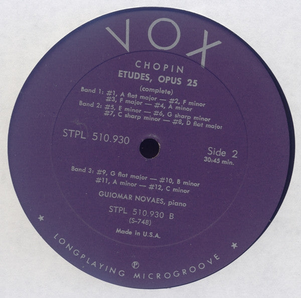 Frédéric Chopin, Guiomar Novaes : Etudes Op. 10 & Op. 25 (LP)