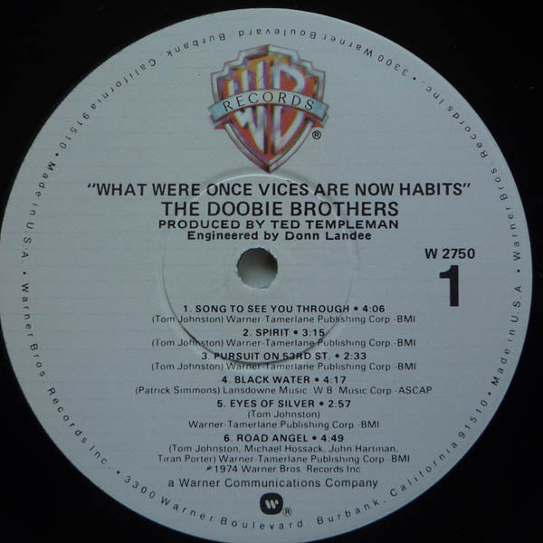 The Doobie Brothers : What Were Once Vices Are Now Habits (LP, Album, RE, Jac)