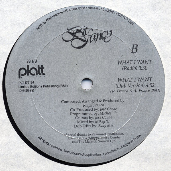 Bit Fancy : What I Want (12")