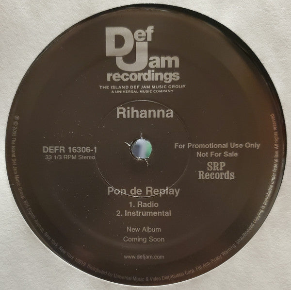 Rihanna : Pon De Replay (12", Promo)