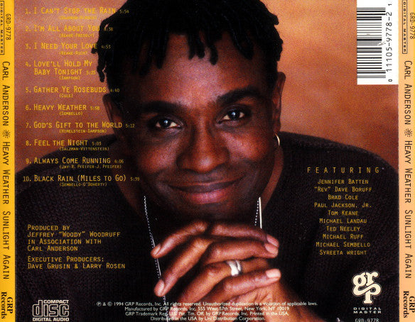 Carl Anderson : Heavy Weather Sunlight Again (CD, Album)