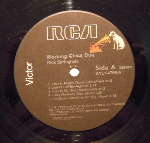 Rick Springfield : Working Class Dog (LP, Album, RE, Ind)