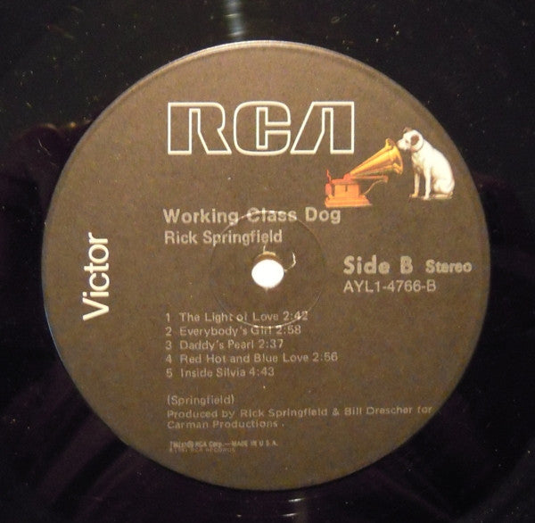 Rick Springfield : Working Class Dog (LP, Album, RE, Ind)
