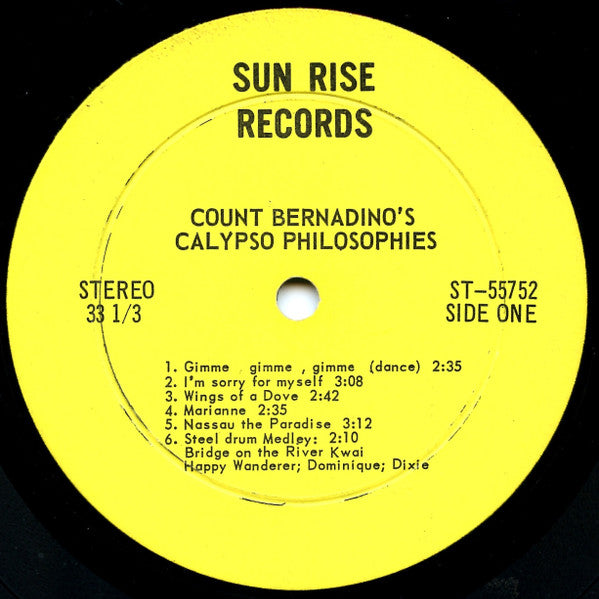 Count Bernadino : Count Bernadino At The Sheraton British Colonial (LP)