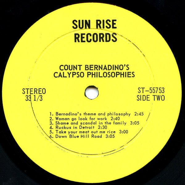 Count Bernadino : Count Bernadino At The Sheraton British Colonial (LP)