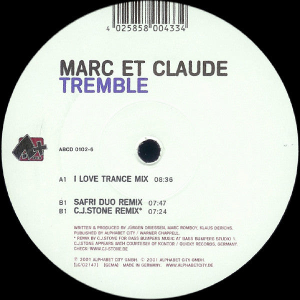 Marc Et Claude : Tremble (12")