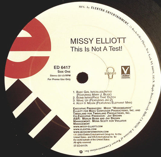 Missy Elliott : This Is Not A Test! (2xLP, Album, Promo, Cle)