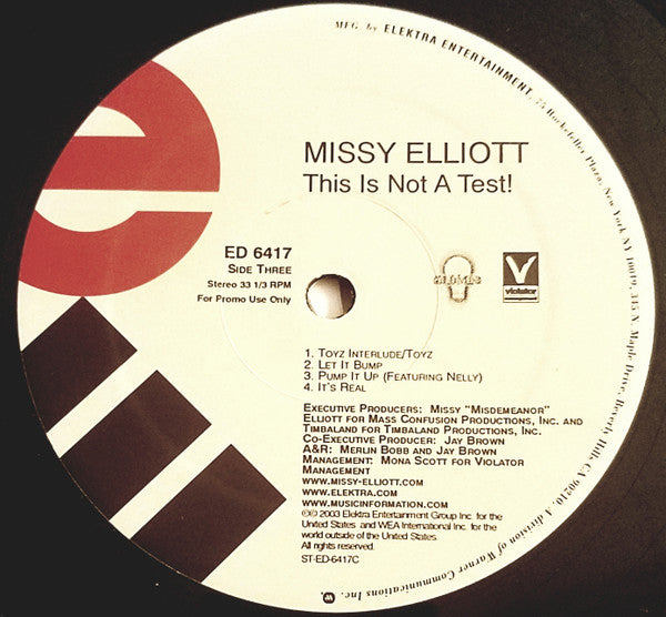 Missy Elliott : This Is Not A Test! (2xLP, Album, Promo, Cle)