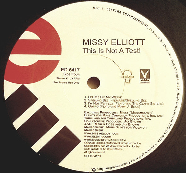 Missy Elliott : This Is Not A Test! (2xLP, Album, Promo, Cle)