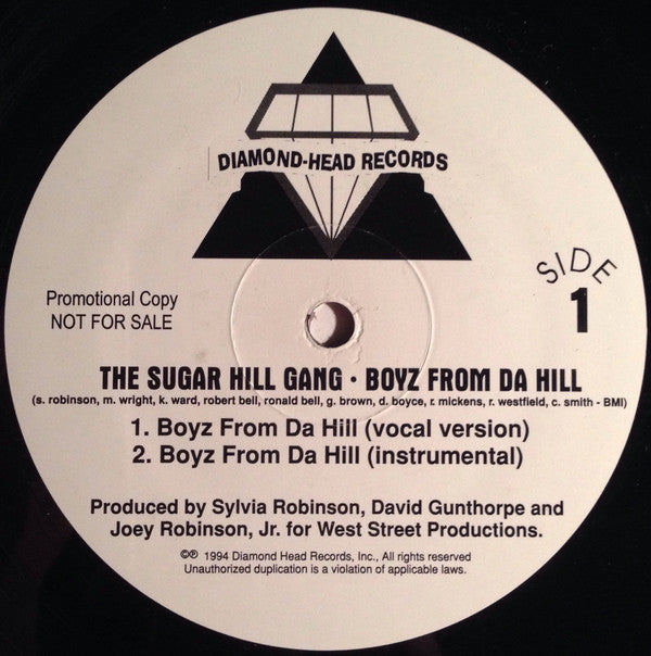 Sugarhill Gang : Boyz From Da Hill (12", Promo)