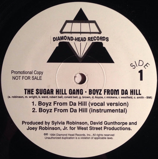 Sugarhill Gang : Boyz From Da Hill (12", Promo)