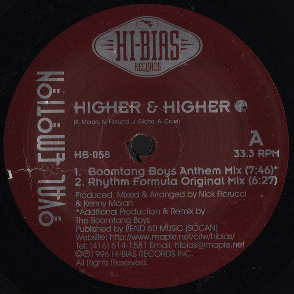Oval Emotion : Higher & Higher (2x12")