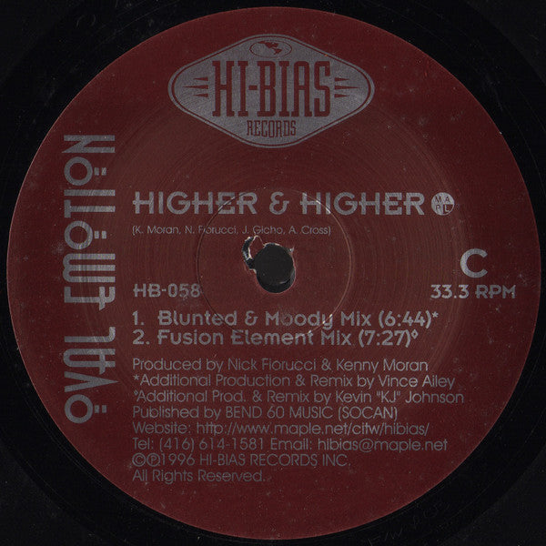 Oval Emotion : Higher & Higher (2x12")