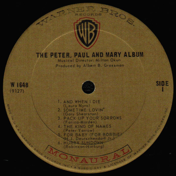 Peter, Paul & Mary : Album (LP, Album, Mono, San)