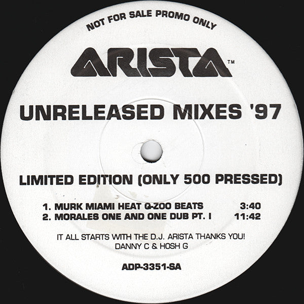 Various : Unreleased Mixes '97 (2x12", Ltd, Promo)