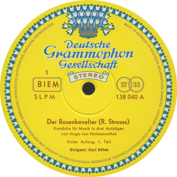 Richard Strauss - Marianne Schech, Irmgard Seefried, Rita Streich, Dietrich Fischer-Dieskau, Kurt Böhme, Staatskapelle Dresden, Karl Böhm : Der Rosenkavalier (4xLP + Box)
