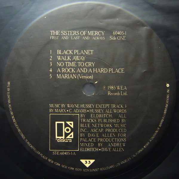The Sisters Of Mercy : First And Last And Always (LP, Album, SRC)