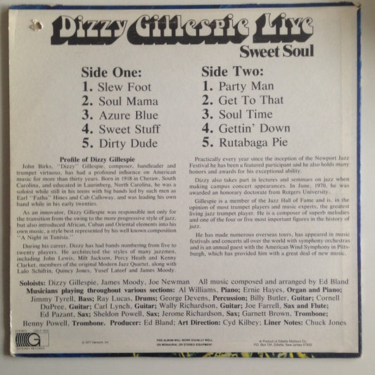 Dizzy Gillespie : Sweet Soul (LP, Album)