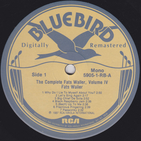 Fats Waller : The Complete Fats Waller Volume IV (2xLP, Comp)