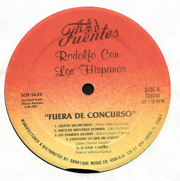 Rodolfo Aicardi Con Los Hispanos : Fuera De Concurso (LP, Album)