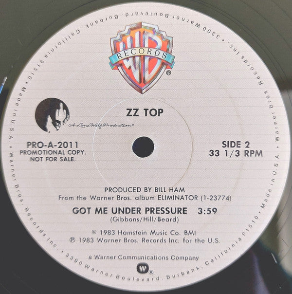 ZZ Top : Gimme All Your Lovin / Got Me Under Pressure (12", Promo)
