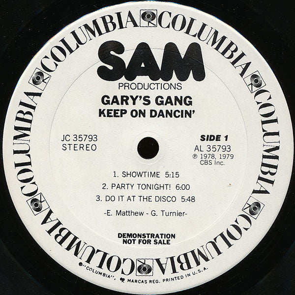 Gary's Gang : Keep On Dancin' (LP, Album, Promo)
