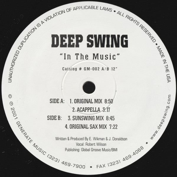 Deep Swing : In The Music (12")