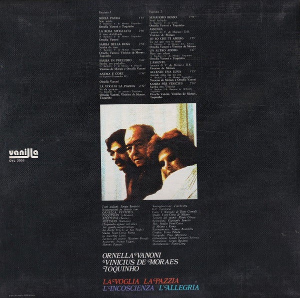 Ornella Vanoni - Vinicius De Moraes - Toquinho : La Voglia La Pazzia L'Incoscienza L'Allegria (LP, Album, Gat)