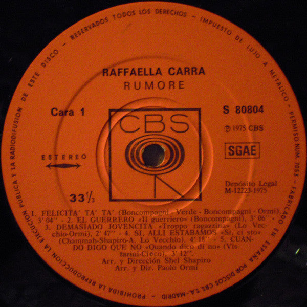 Raffaella Carrà : Rumore (LP, Album)