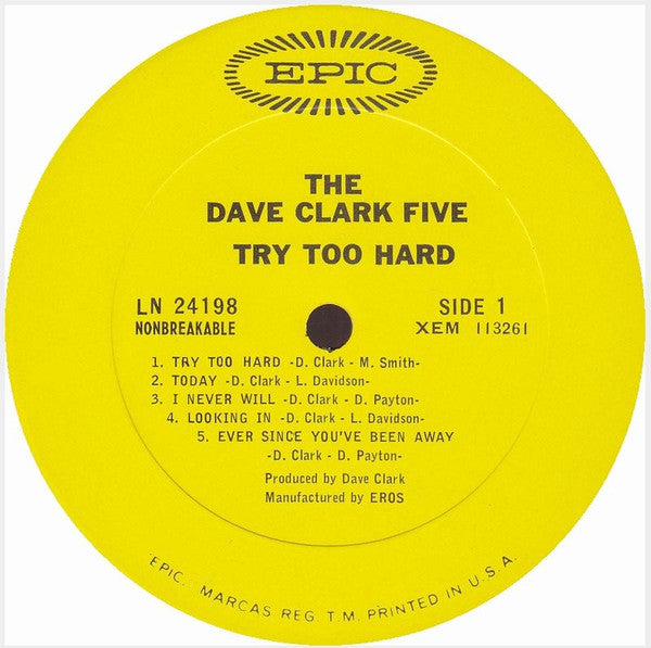 The Dave Clark Five : Try Too Hard (LP, Album, Mono, Ter)