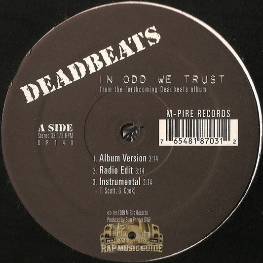 Deadbeats (5) : In Odd We Trust / Bay City Rollers / School Bus Rap (12")