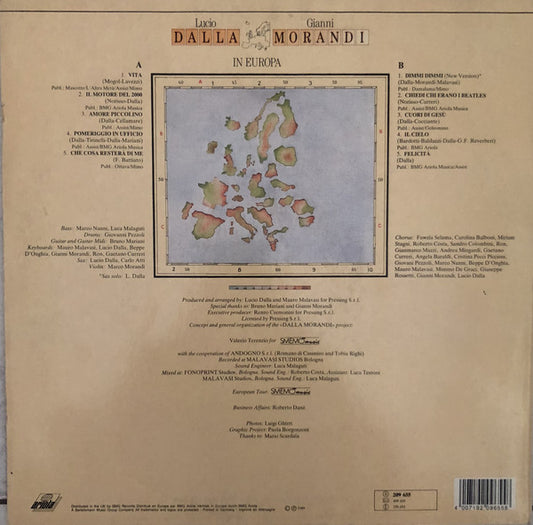 Lucio Dalla & Gianni Morandi - In Europa vinyl record, LP (Near Mint (NM or M-)) | Lulo Records