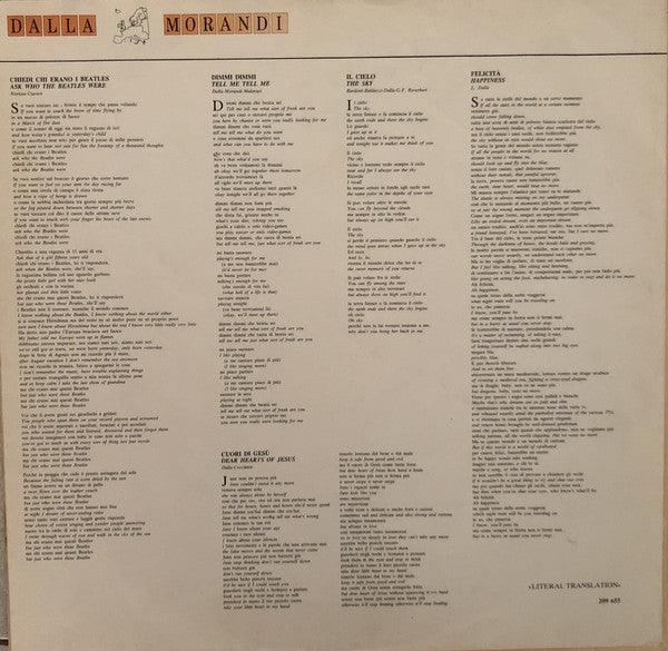 Lucio Dalla & Gianni Morandi : In Europa (LP)