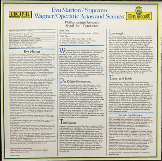 Éva Marton, Philharmonia Orchestra • Arpad Joo - Richard Wagner : Operatic Arias And Scenes (LP)