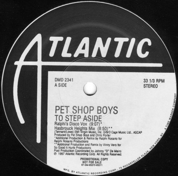 Pet Shop Boys : To Step Aside b/w Se A Vida É (2x12", Single, Promo)