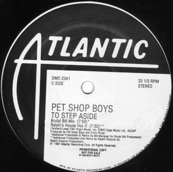 Pet Shop Boys : To Step Aside b/w Se A Vida É (2x12", Single, Promo)