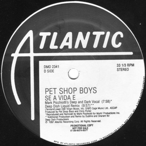 Pet Shop Boys : To Step Aside b/w Se A Vida É (2x12", Single, Promo)
