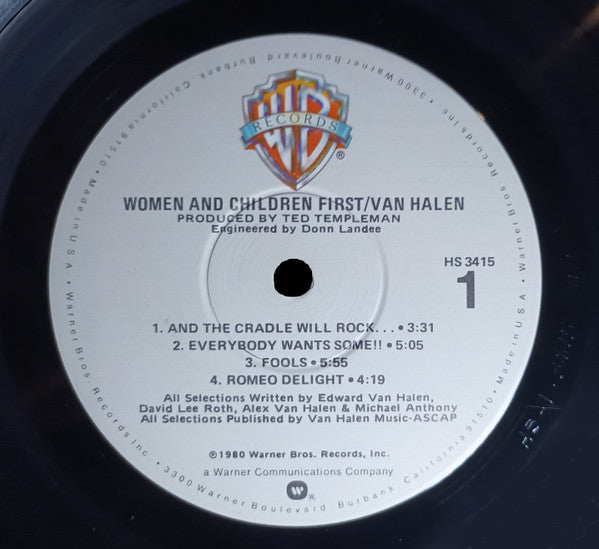 Van Halen : Women And Children First (LP, Album, Win)