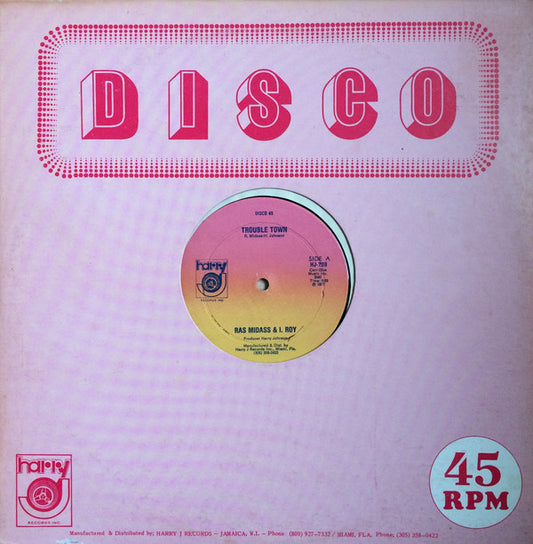 Ras Midas & I-Roy - Trouble Town vinyl record, 12" (Very Good Plus (VG+)) | Lulo Records