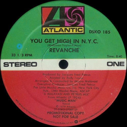 Revanche : You Get High In N.Y.C. / Music Man (12", Promo)