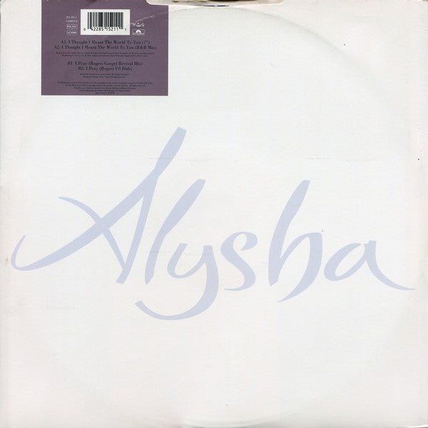 Alisha Warren : I Thought I Meant The World To You (12")