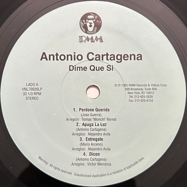 Antonio Cartagena : Dime Que Si (LP, Album)