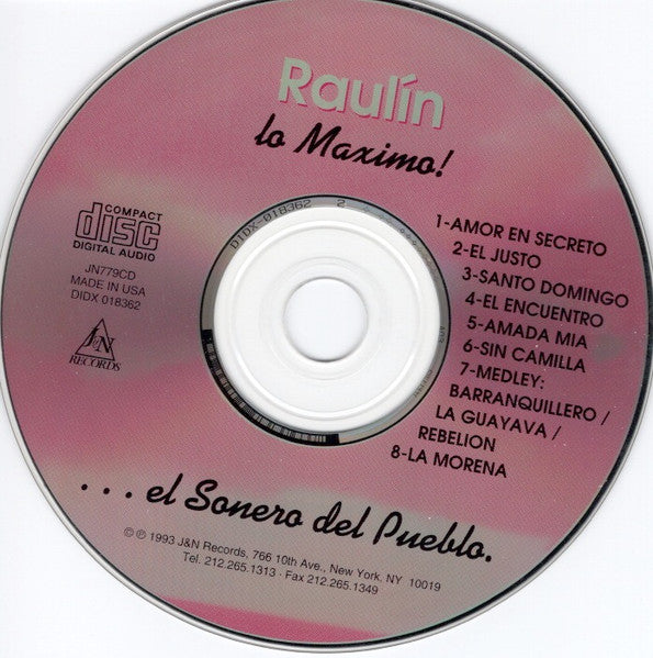 Raulin Rosendo : ¡Lo Maximo! ... El Sonero Del Pueblo (CD, Album)
