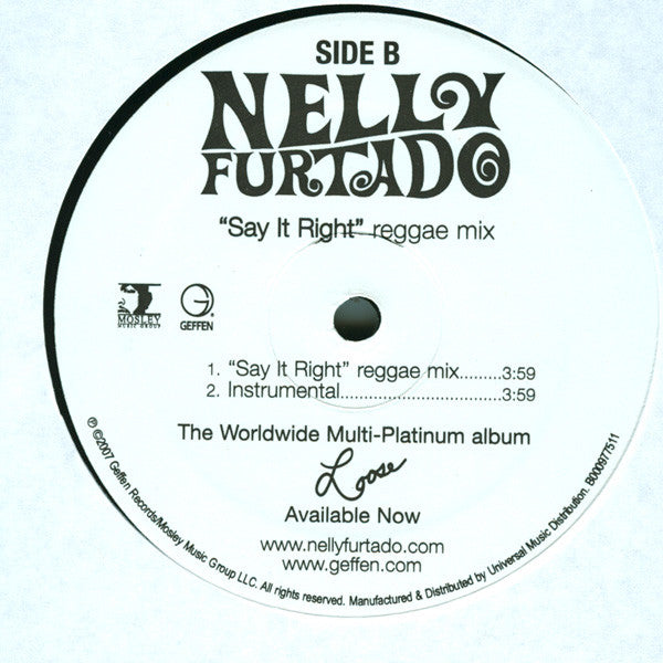 Nelly Furtado Featuring Missy Elliott : Do It / Say It Right (12")