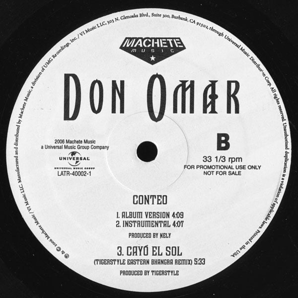 Don Omar : Salio El Sol / Conteo / Cayó El Sol (12", Promo)