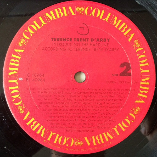 Terence Trent D'Arby : Introducing The Hardline According To Terence Trent D'Arby (LP, Album, RE, Car)