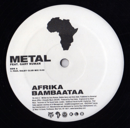 Afrika Bambaataa Featuring Gary Numan : Metal (12")