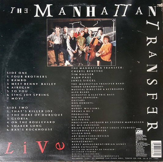 The Manhattan Transfer - Live vinyl record, LP (Near Mint (NM or M-)) | Lulo Records